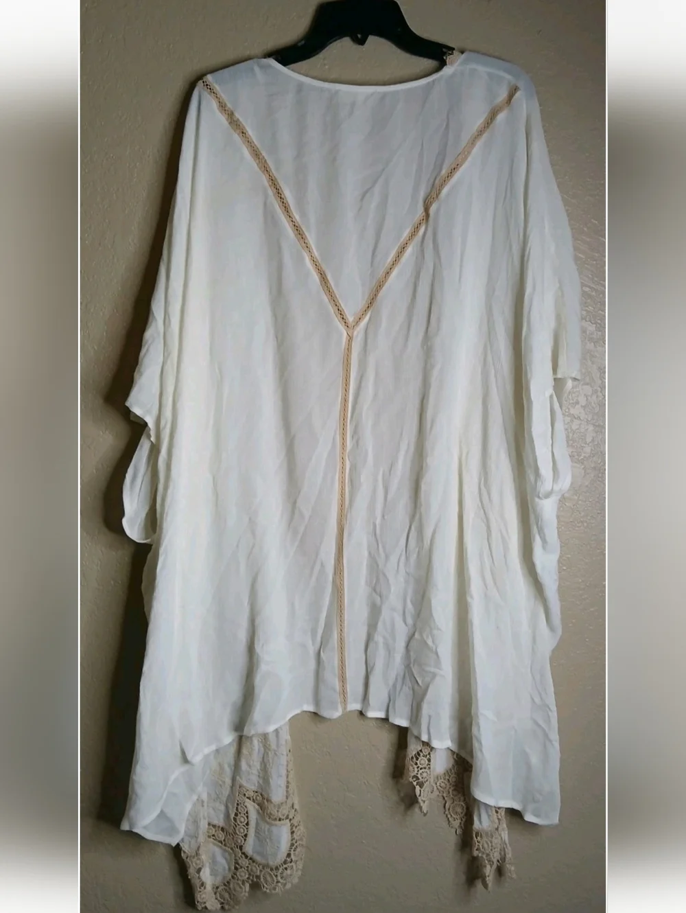 Altar'd State Cream Lace-Trim Kimono Jacket Size S/ M - Picture 2 of 5